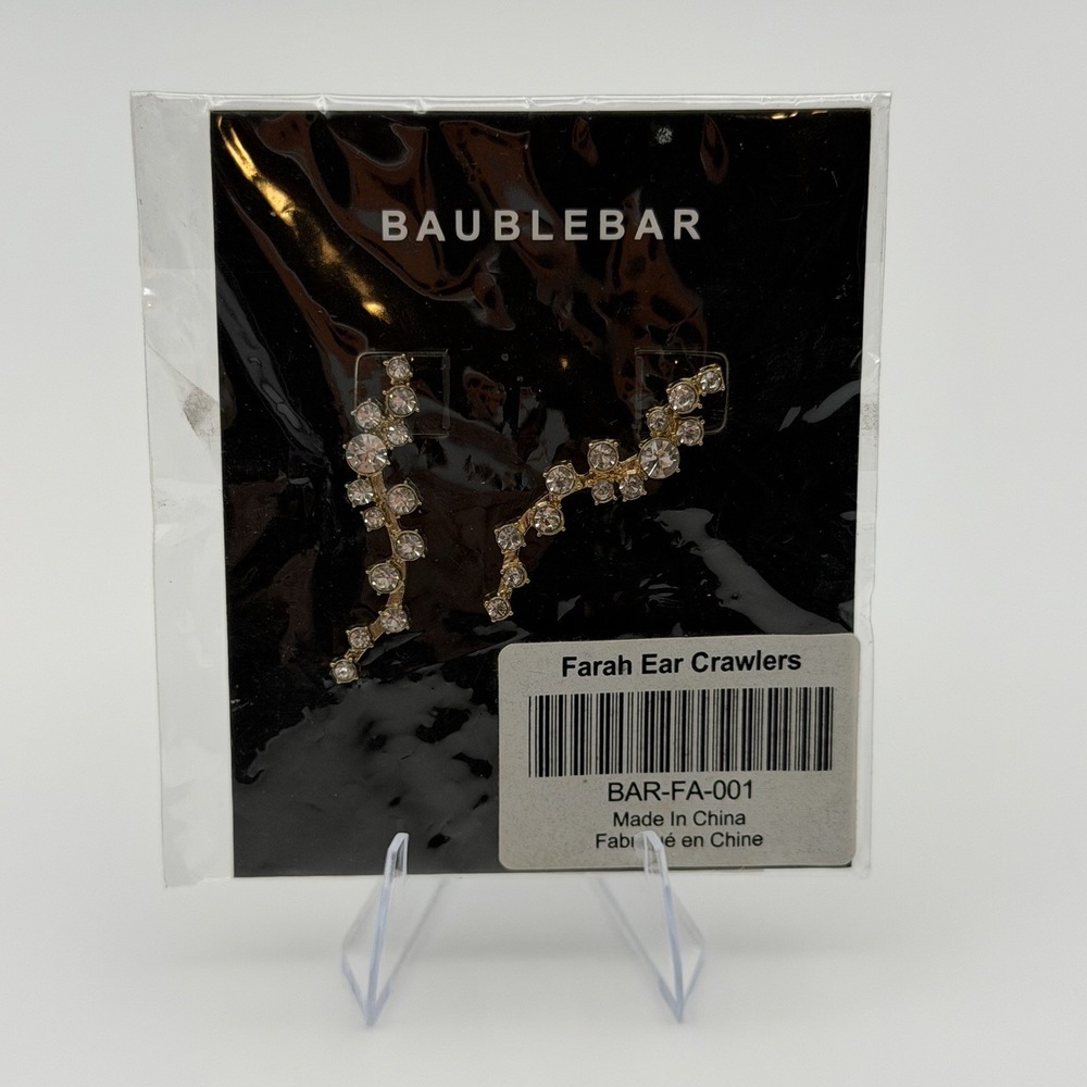 BaubleBar Farah Ear Crawlers Earringsā New with Packaging Gold / Crystal